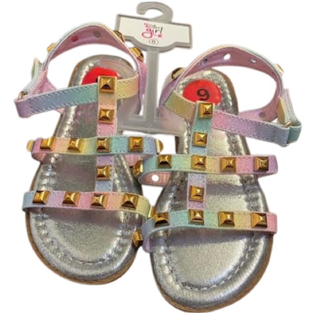 🌈 Baby Rainbow Studded Olivia Miller Girl Sandals - Picture 6 of 6